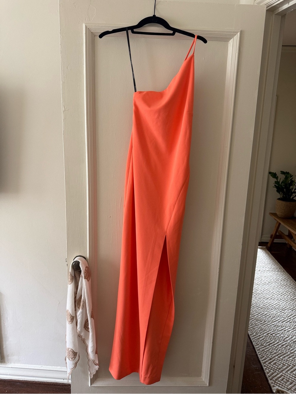 Solace London Vibrant Orange One-Shoulder Maxi Dress